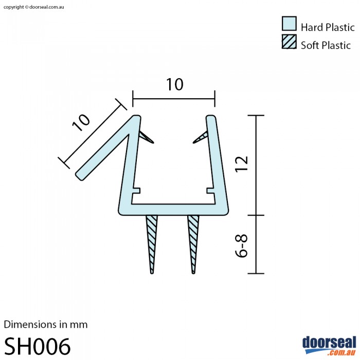 SH006 Shower Screen Seal (10mm glass)